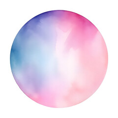 Soft and Delicate Watercolor Circle Gradient on Isolated White Background