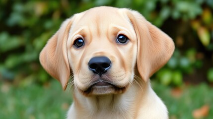 Sweet Labrador Puppy Discovering New Sights Outdoors