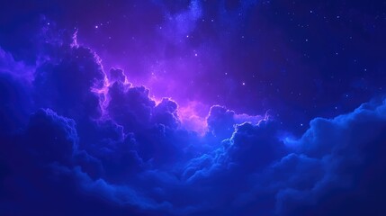 Mysterious Cosmic Scene with Blue and Purple Hues