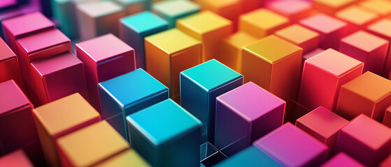 Abstract Colorful Cubes Pattern  Background Stock Photo