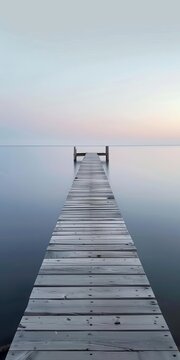 15 Minimalist pier extending into calm sea bird's-eye view dusk
