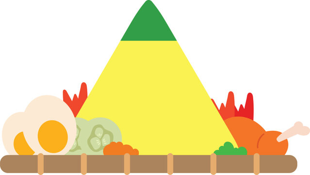 Indonesian Rice Cone or nasi tumpeng
