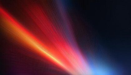 Abstract Light Streaks in Motion. Multicolored Gradient Lines and Glowing Spectrum on Dark Background, Vibrant Dynamic and Futuristic Visual Effect. Cinematic Poster Banner Background With Copy Space