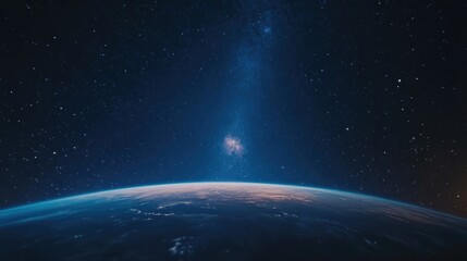 Obraz premium Earth in Space with the Milky Way Visible