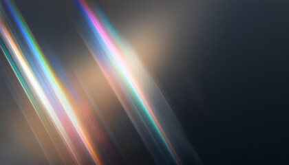 Abstract Light Trails. Ethereal Streaks of Multicolored Glow and Subtle Hues of Warm Golds and Soft Pinks, Blending into a Deep Dark Background. Calming Play of Gradient Light and Shadow. Cinematic 
