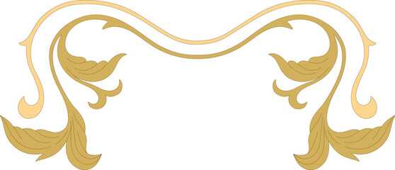 Fototapeta premium Art Nouveau floral border. Decorative element. Vector.