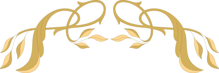 Art Nouveau floral border. Decorative element. Vector.