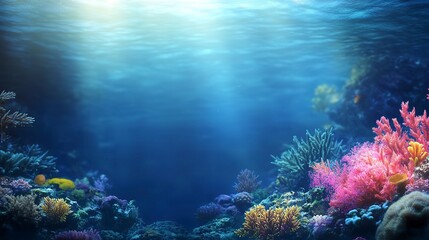 Fototapeta premium background of coral reef underwater with copy space ocean sea
