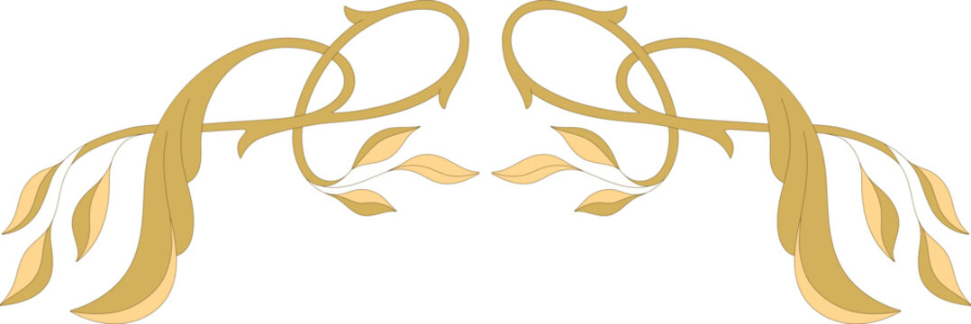 Art Nouveau floral border. Decorative element. Vector.