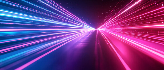 Abstract Neon Lights Speed Lines Background, Pink and Blue, Futuristic, Digital Art, Fut