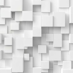 Obraz premium Abstract geometric composition, overlapping white three-dimensional squares, minimalistic design for corporate branding, clean and modern aesthetic, versatile for various applications