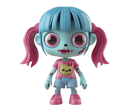 Halloween 3D Cartoon Zombie Character for Spooky Designs