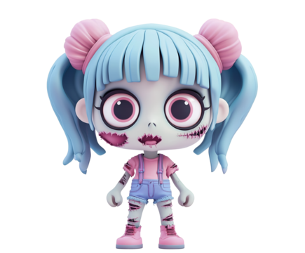 Halloween 3D Cartoon Zombie Character for Spooky Designs