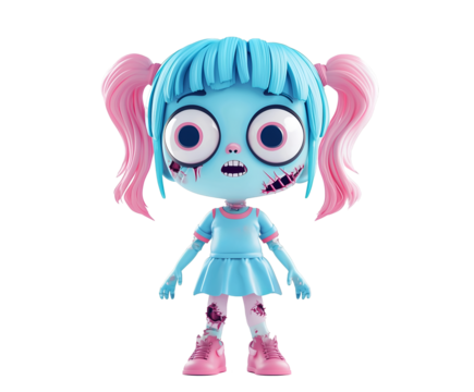 Halloween 3D Cartoon Zombie Character for Spooky Designs