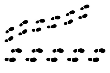 Step footprints paths, vector icon Illustration. isolated on white background