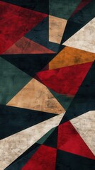 Obraz premium Colorful triangular shapes intertwine in a striking abstract composition