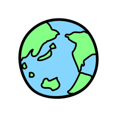 手描きの地球アイコン
