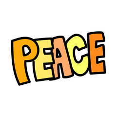 手描きのpeace文字アイコン