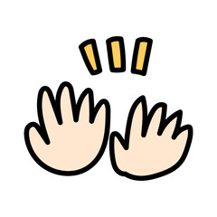 手描きのハイタッチアイコン