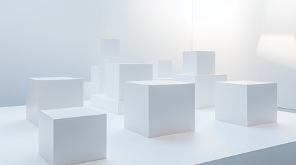 Abstract White Geometric Composition