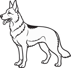 German Shepherd Dog Vector Illustration 
