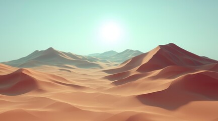 Sand Dunes and Mountains in a Desert Landscape