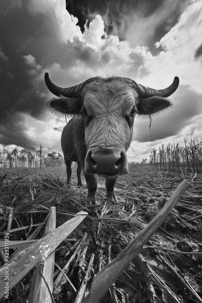 Poster Cow in field