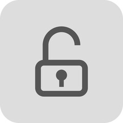 Unlocked Data Security Button Isolated Icon