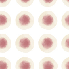 Watercolor abstract circles. Seamless pattern. Simple surface design.