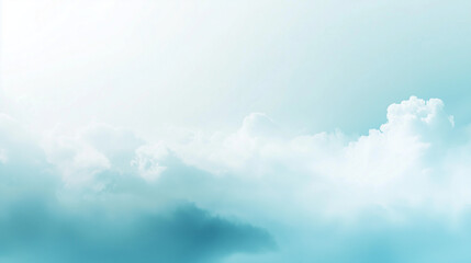 Fototapeta premium Bright Soft Clouds With Subtle Horizon Line In A Clean And Serene Skyscape