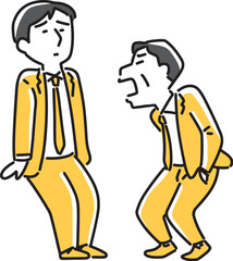 後輩に絡むビジネスマン