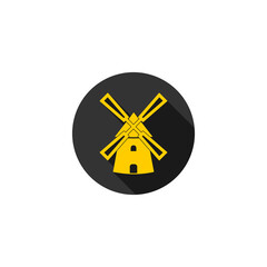 Old Windmill. Mill, windmill icon isolated on transparent background