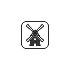 Old Windmill. Mill, windmill icon isolated on transparent background