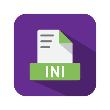 Ini file format flat icons. symbol document files type. Can be used for websites, software, UI and mobile apps.