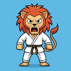 lion karate kimono judo taekwondo vector sport mascot