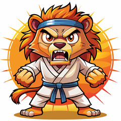 lion karate kimono judo taekwondo vector sport mascot