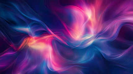 Obraz premium Dynamic Fluid Abstract Art With Luminous Swirls Of Blue And Pink Blending Together In A Vivid Display Of Light And Motion Capturing The Essence Of Energy And Fluidity