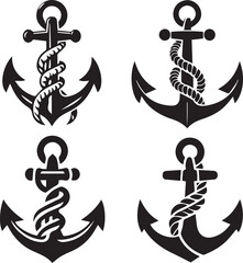 Obraz premium silhouette of clean vector Anchor isolated on white background