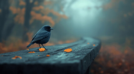 Fototapeta premium sparrow on a fence