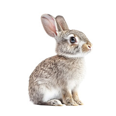 Obraz premium Detailed Close-up Portrait of a Calm and Attentive Rabbit Against a Plain White Background transparent png