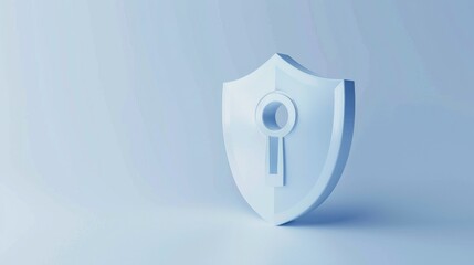 3D Render of a Security Shield with a Keyhole