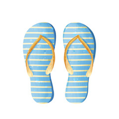 Flip flops for seaside vacation, watercolor vector illustration