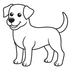 Black outline illustration of a dog's profile facing left on a white background.