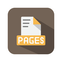 Pages file text flat icons. symbol document files, archive, extension, file type. Can be used for websites, software, UI and mobile apps.