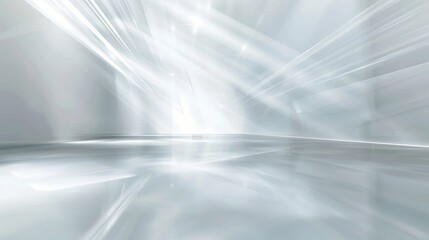 Abstract White Room with Light Rays