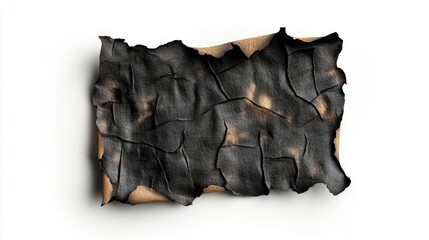 Burnt Paper Fragment White Surface