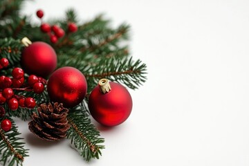 merry christmas decoration on white background , ai