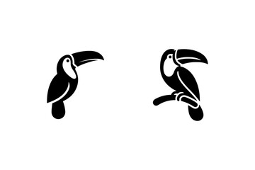 Naklejka premium Toucan Silhouette vector illustration.