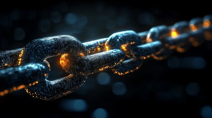 Abstract chain of connected dots and lights.