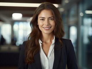 Obraz premium Portrait Attractive confident business woman in business professional working office